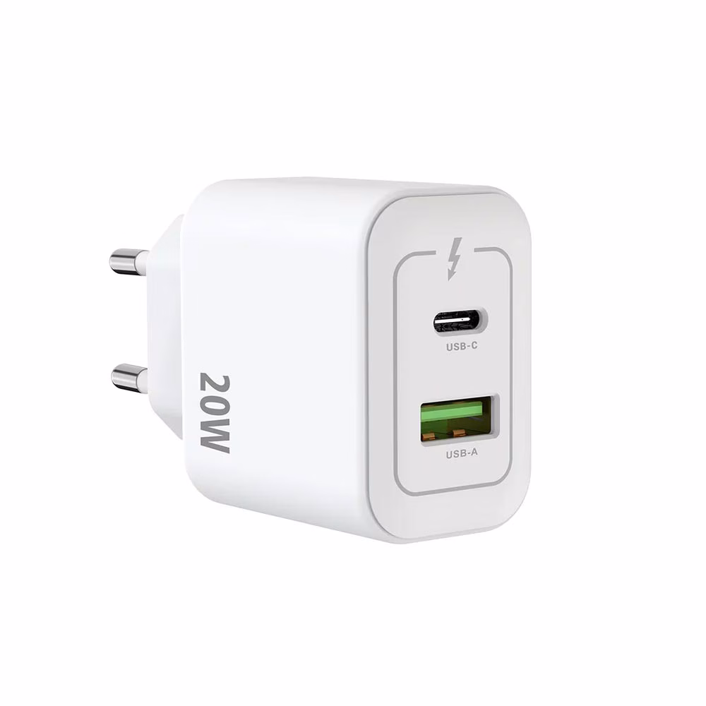 Rixus RXHC20 USB-C, USB-A Power Adapter 20W - Wit